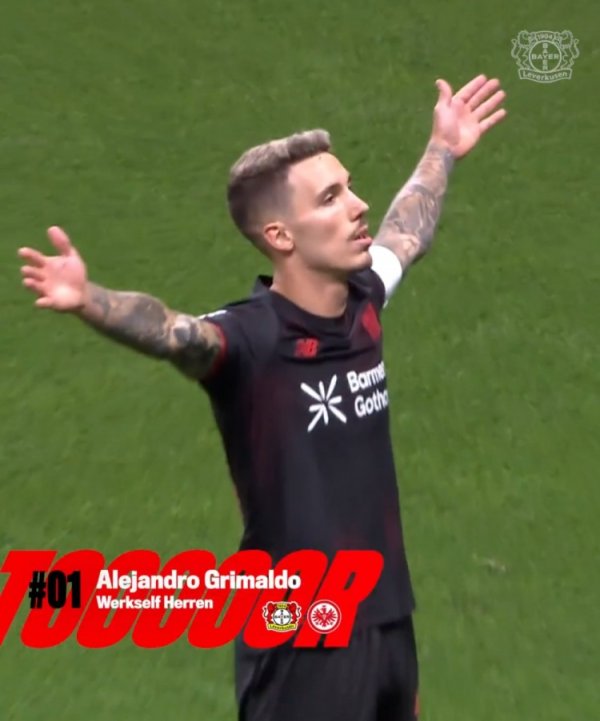 Tuyệt vời! Cú đá phạt thứ hai của Grimaldo trước Frankfurt, mục tiêu tốt nhất của Nhà máy Dược phẩm 