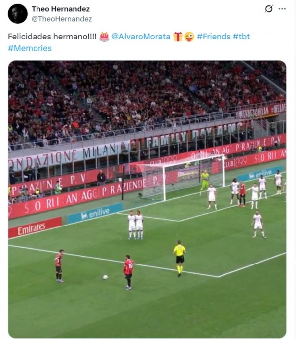 Teo đăng video hỗ trợ Morata khi thi đấu cho Milan, chúc đồng đội cũ sinh nhật vui vẻ lần thứ 33