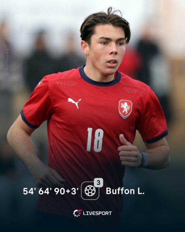 Cha hổ không có con chó! Con trai Buffon, Luis chơi cho U19 Séc, lập hat-trick